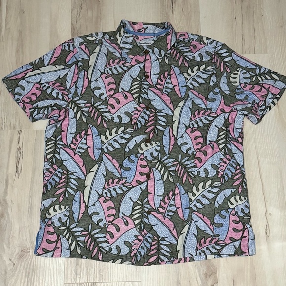Tommy Bahama Men's Short Sleeve Floral Shirt Silk, XL - Picture 2 of 8